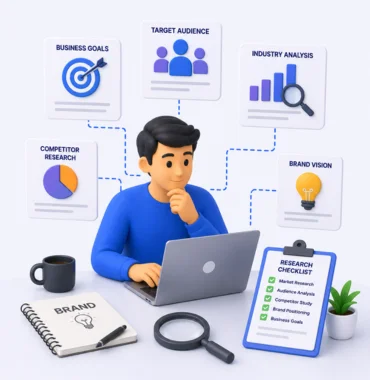 Logo design brand research and business strategy planning