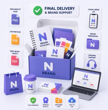 Final logo design delivery and branding support