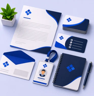 Professional business card and stationery design creation
