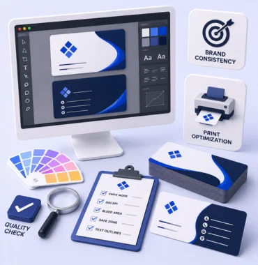 Business card print optimization and branding consistency