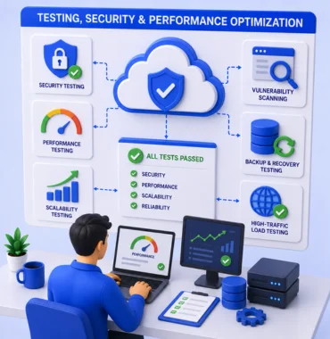 Cloud application testing security optimization monitoring
