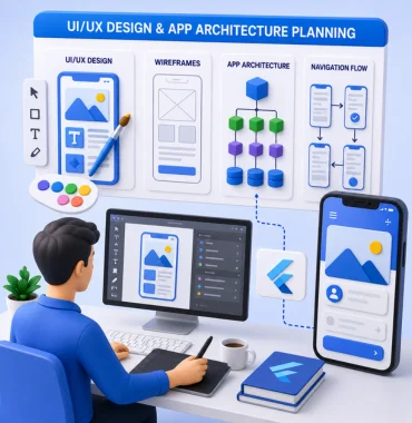 Flutter mobile app UI UX architecture planning