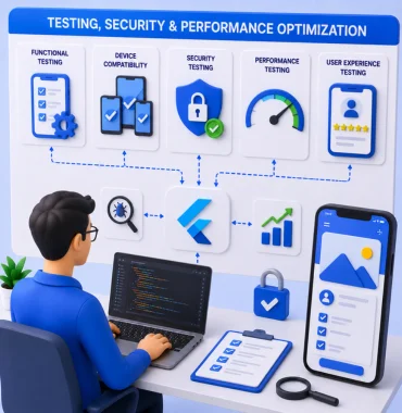 Flutter app testing security optimization