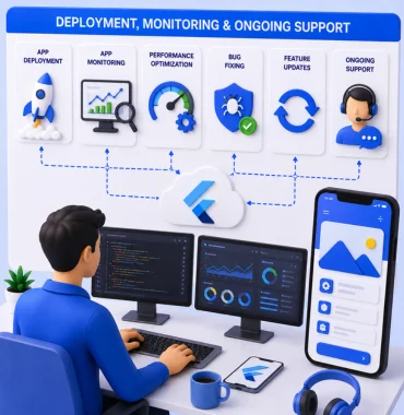 Flutter app deployment monitoring maintenance support
