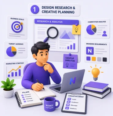 Graphic design planning and brand research