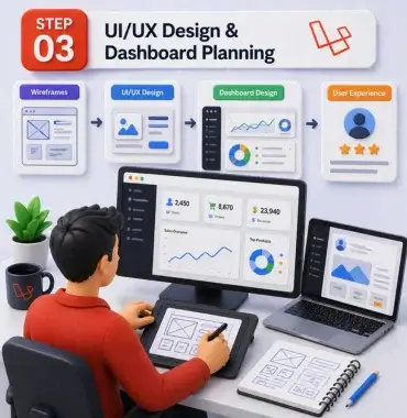 Laravel UI UX design admin dashboard responsive interface