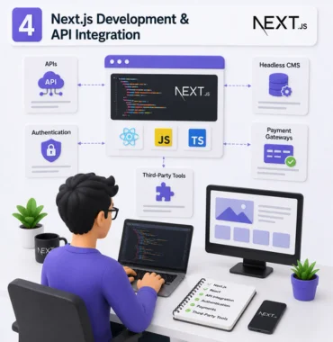 Next.js development API integration React frontend coding