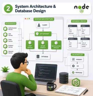 Node.js backend architecture database planning microservices