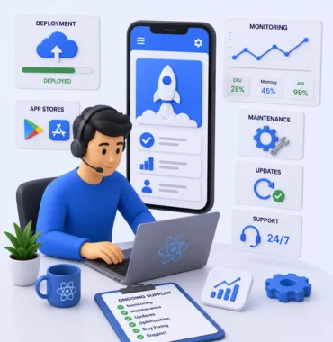 React Native app deployment monitoring maintenance support