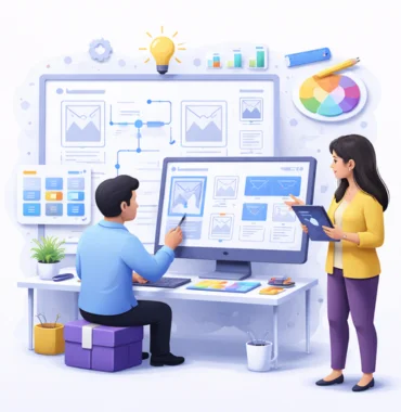 UI UX wireframing for website redesign