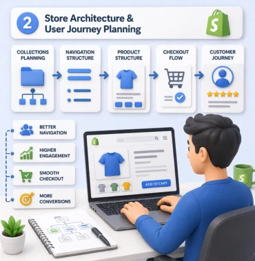 Shopify ecommerce store structure user journey planning