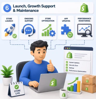 Shopify store launch support maintenance ecommerce growth
