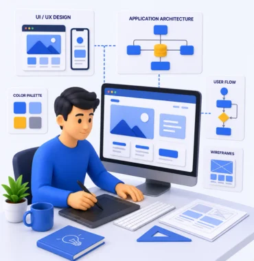 Web application UI UX architecture planning